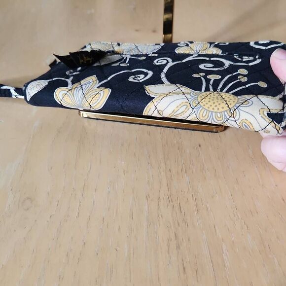 Vera Bradley black and gold zip around wallet - Picture 3 of 6